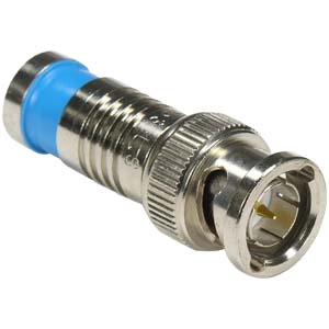 BNC//RG6 Compression Connector for Quad Shield RG6 Coax Black