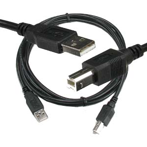 6ft Black USB 2.0 Printer Cable, Type A to B