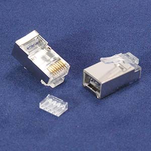 RJ45 Cat6 50 Micron Shielded Plug with Inserter