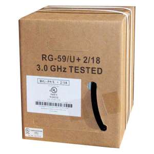 500Ft RG59 w/2x18AWG Power Black CMP