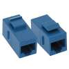 Cat5E Inline Coupler with Keystone Latch - Blue
