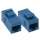 Cat5E Inline Coupler with Keystone Latch - Blue