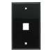 1Port Keystone Wallplate Black Smooth Face