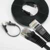 25Ft Cat.6 Flat Patch Cable Black