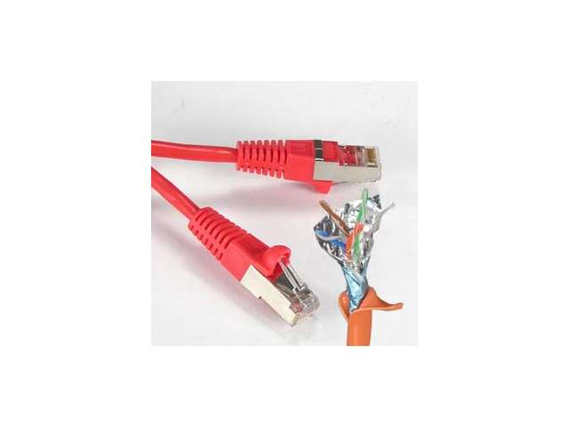 Cat5E Shielded 15ft STP Patch Cable 350MHz - Red