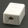 Cat.5E 1-Port Surfacemount Box White w/keystone Jack