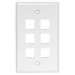 Keystone Wall Plate 6 Port - White