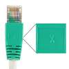 Cat6 3ft Shielded Crossover Cable with Snagless Boot 550MHz - Gray Wire/Green Boot