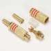 RCA Jack Metal Gold Plated Red Stripe w/Spring