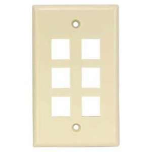 Keystone Wall Plate 6 Port - Ivory