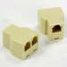 RJ11 1F/2F Modular T Adapter Ivory