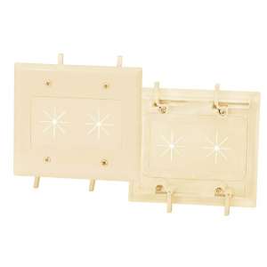 Cable Plate with Flexible Opening 2-Gang Ivory