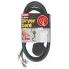 6Ft 10/4 30 Amp Black 4-Wire Dryer Cord