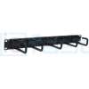 19'' 1U Open Horizontal Cable Manager / Management Panel / Single Ring Cable Manager - 50 Cable Capacity