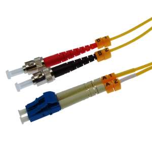 1 Meter 9um LC-ST Duplex Single-Mode Fiber Patch Cable