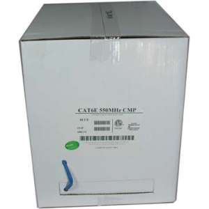 Cat6 1000ft Solid Plenum Bulk Pull Box 550MHz - Blue
