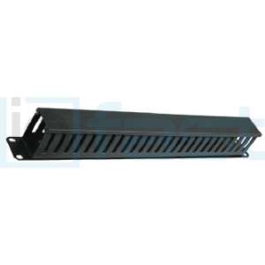 19\" 2U Closed Horizontal Cable Manager / Management Panel / Finger Duct with Cover - 200 Cable Capacity