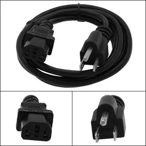 15Ft Computer Power Cord 5-15P to C13 Black SVT 18/3
