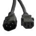 1Ft Power Extension Cord C13 to C14 Black /SJT  14/3