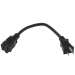 1Ft Power Cord 5-15P to 5-15R   Black / SJT 16/3