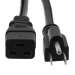10Ft  Power Cord 5-15 to C19 Black/ SJT 14/3