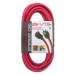 25ft 12/3 SJTW Red  Extension Cord,Black Plug