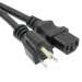 3Ft Computer Power Cord 5-15P to C-13 Black / SJT 14/3