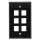 6Port Keystone Wallplate Black Smooth Face