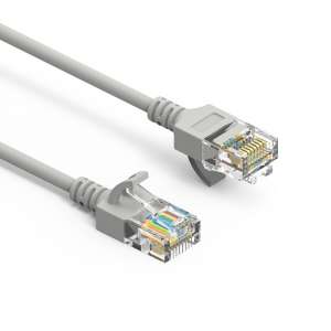 50Ft Cat6A UTP Slim Ethernet Network Booted Cable 28AWG Gray