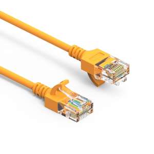 15Ft Cat6A UTP Slim Ethernet Network Booted Cable 28AWG Yellow