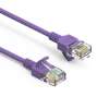 10Ft Cat6A UTP Slim Ethernet Network Booted Cable 28AWG Purple