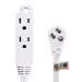 6Ft 16/3 Grounded 3-Outlet Flat Angle Power Extension Cord White