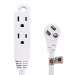 12Ft 16/3 Grounded 3-Outlet Flat Angle Power Extension Cord White