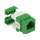 Cat.6 RJ45 110 Type 180 Keystone Jack Green